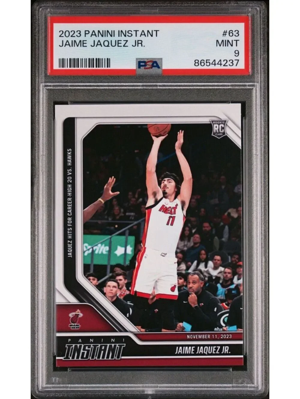 Jaime Jaquez Jr. 2023-24 Panini #63 NBA Rookie Card Heat 1 of 183 PSA 9 Mint
